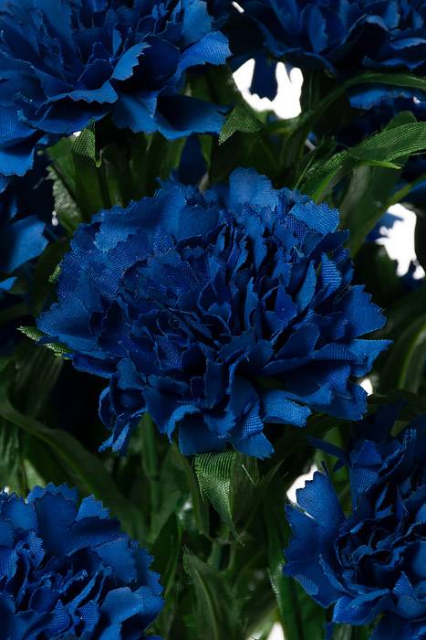 18" Silk Carnation Bush Royal Blue