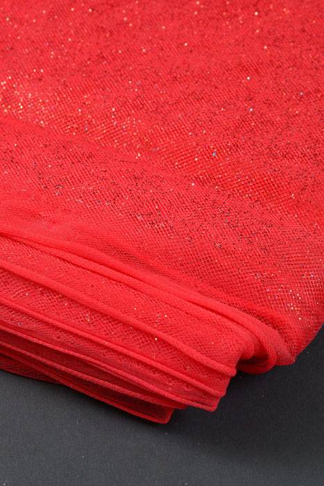 60" X 10yds Sparkle Tulle Red