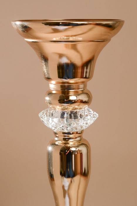 23" Metal Bouquet Stand W/rhinestone Gold