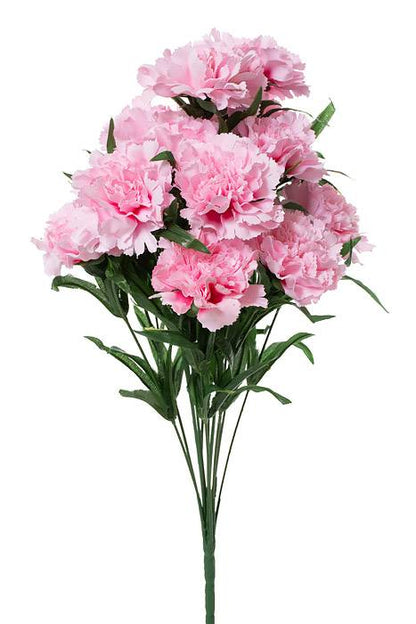 18" Silk Carnation Bush Pink