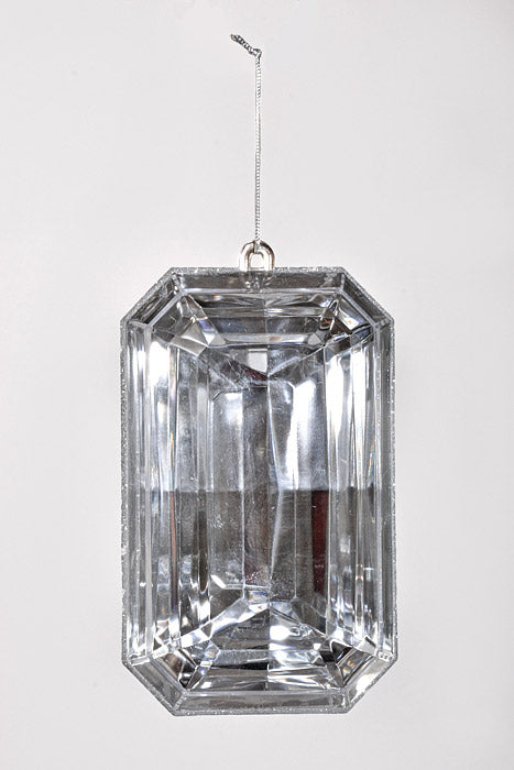 4.75" x 8" Rectangle Jewel Box W/Glitter Silver