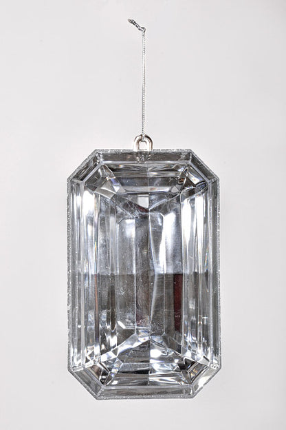 4.75" x 8" Rectangle Jewel Box W/Glitter Silver