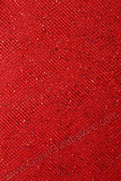 60" X 10yds Sparkle Tulle Red