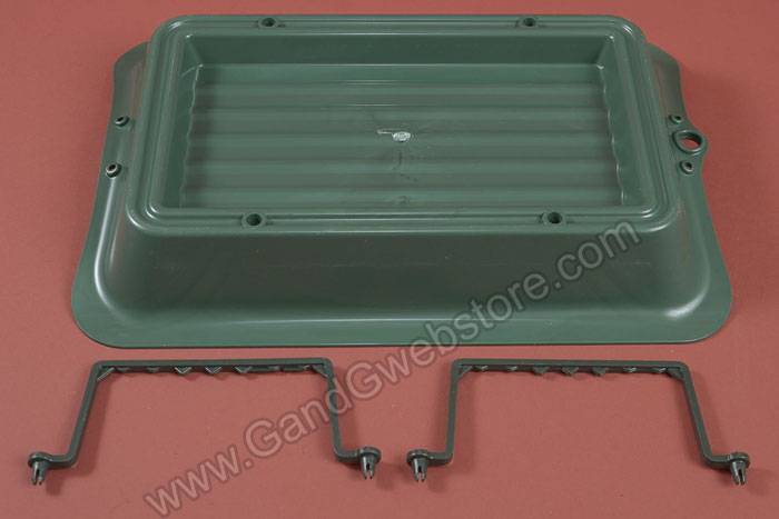 14&quot; X 10&quot; Plastic Single Saddle Tray Green