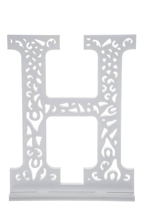 19.75" Carved Letter "h" White