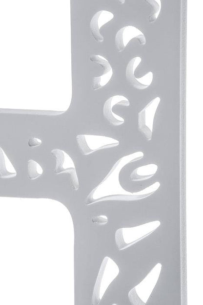 19.75&quot; Carved Letter &quot;h&quot; White