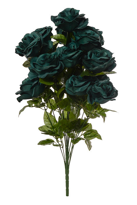 22" Silk Micro Peach Rose Bush Emerald Green