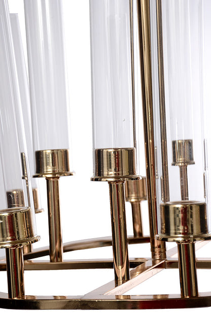 44&quot; Metal 12 Lite Candelabrum With Glass Gold