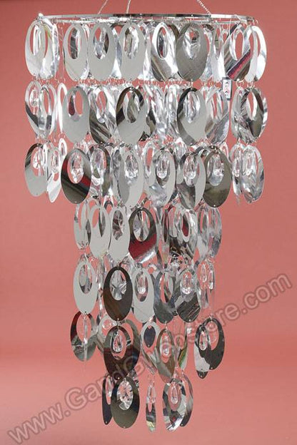 17.5" X 33" Decorative Chandelier Silver