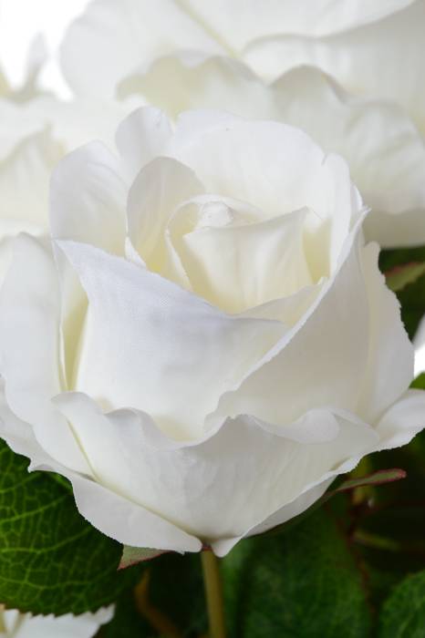 19" Silk Rose Bud Bush Cream