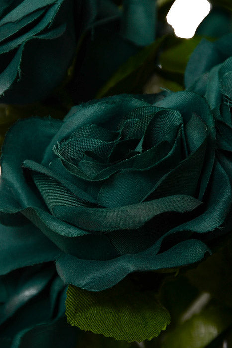 22" Silk Micro Peach Rose Bush Emerald Green