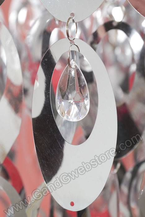 17.5" X 33" Decorative Chandelier Silver