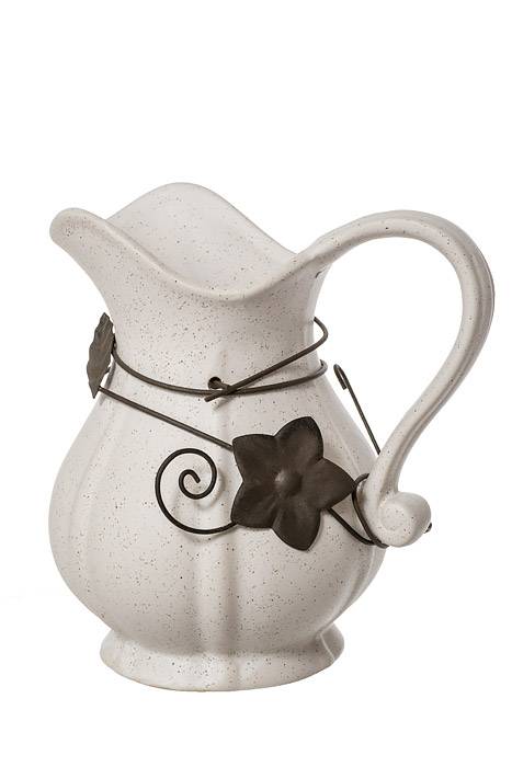 7" Rect Pitcher W/flower