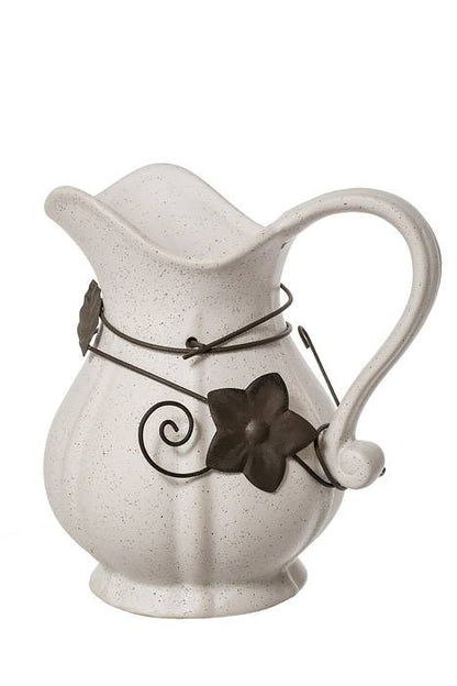 7" Rect Pitcher W/flower