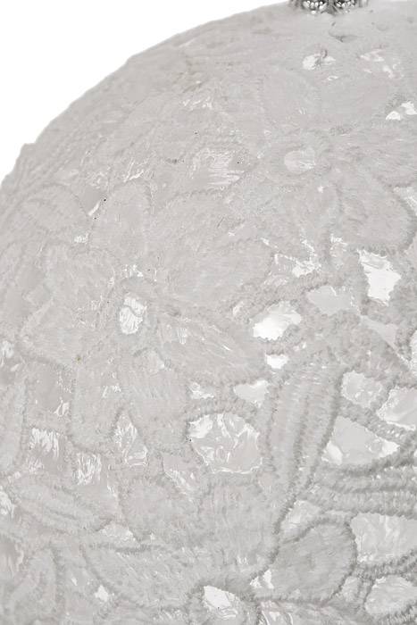 150mm Ball Clear With Transparent Ball Bag White Lace Flowers