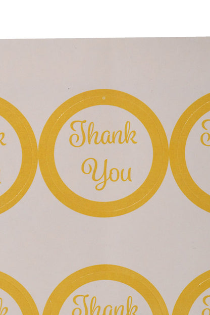 1" Thank You" Sticker Labels Gold Pkg/4