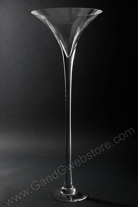 11.25" X 31.5" Martini Glass Vase Clear