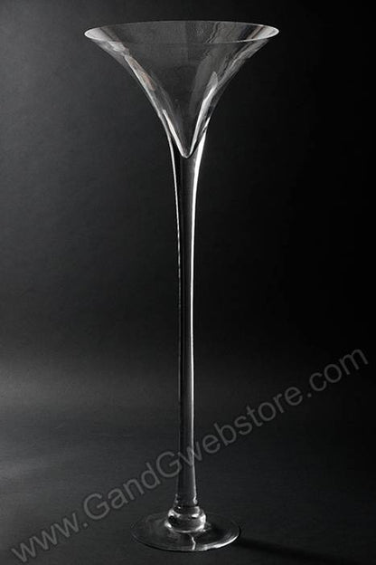 11.25" X 31.5" Martini Glass Vase Clear