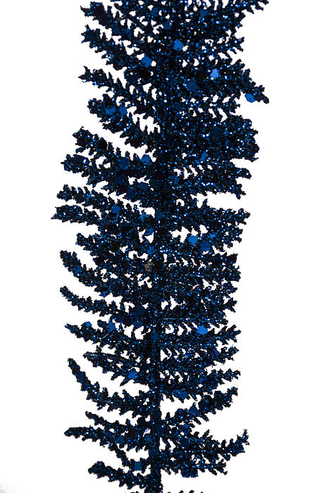 35&quot; Glitter Fern Spray Midnight Blue