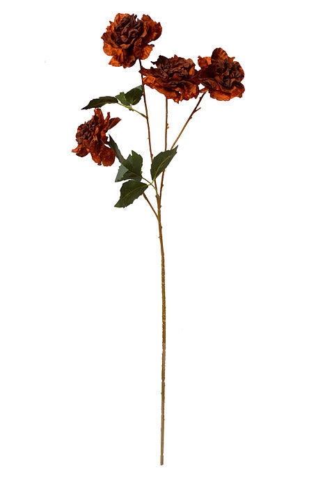 35.5" Silk Wild Rose Spray Gold Brown