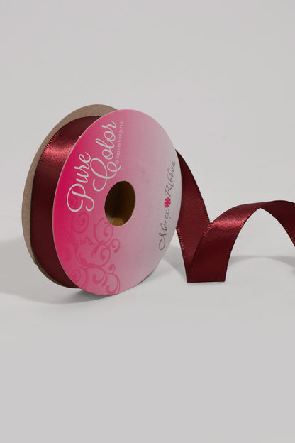 5/8" X 10YD Wired Satin Ribbon Burgundy