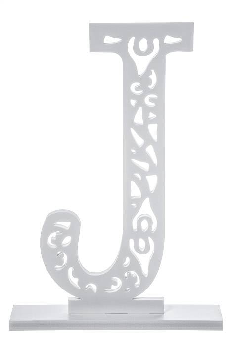 19.75" Carved Letter "j" White