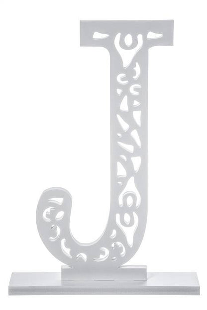 19.75" Carved Letter "j" White