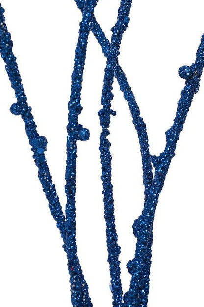 36" Twig Glitter Spray Dark Blue
