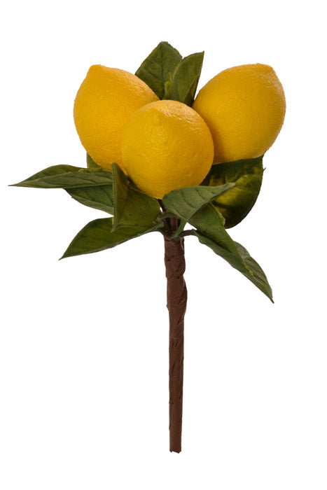 8" Lemon W/Leaf Pick