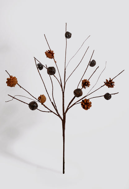 25" Rustic Bell/Cone Spray Brown
