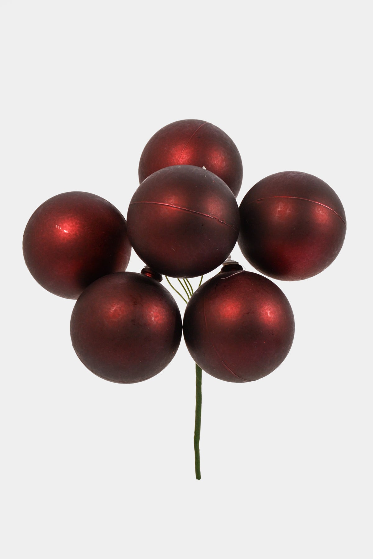 50MM Plastic Shinny Stem ball Ornaments Burgundy
