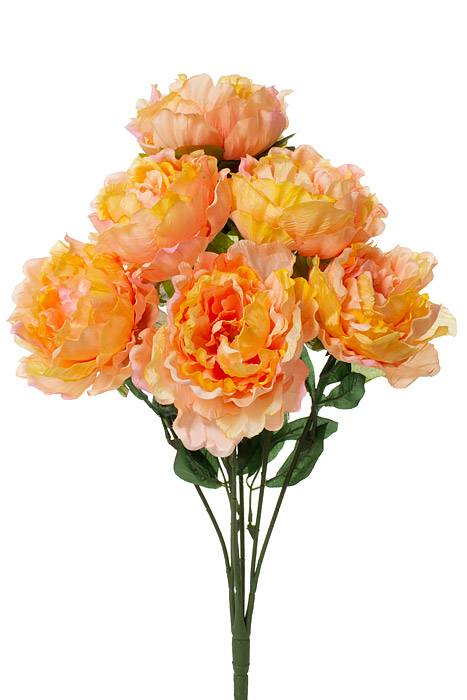 22" Silk Peony Bush Salmon