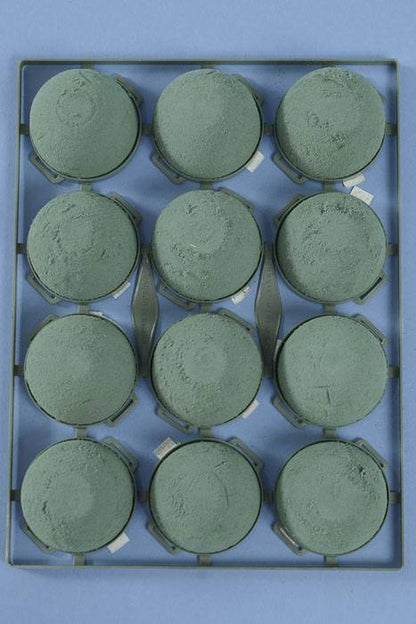 1.75" Mini Decorative Oasis W/sticky Back Green Pkg/12