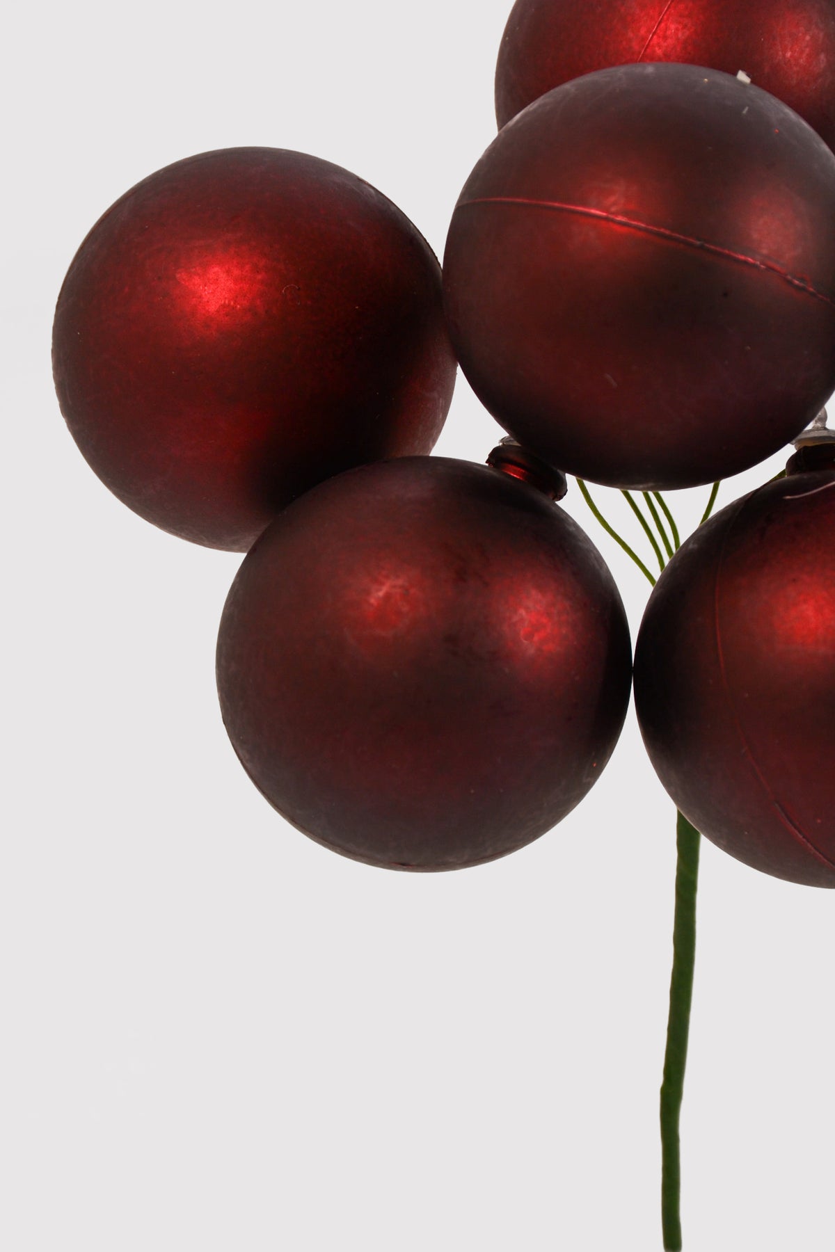 50MM Plastic Shinny Stem ball Ornaments Burgundy
