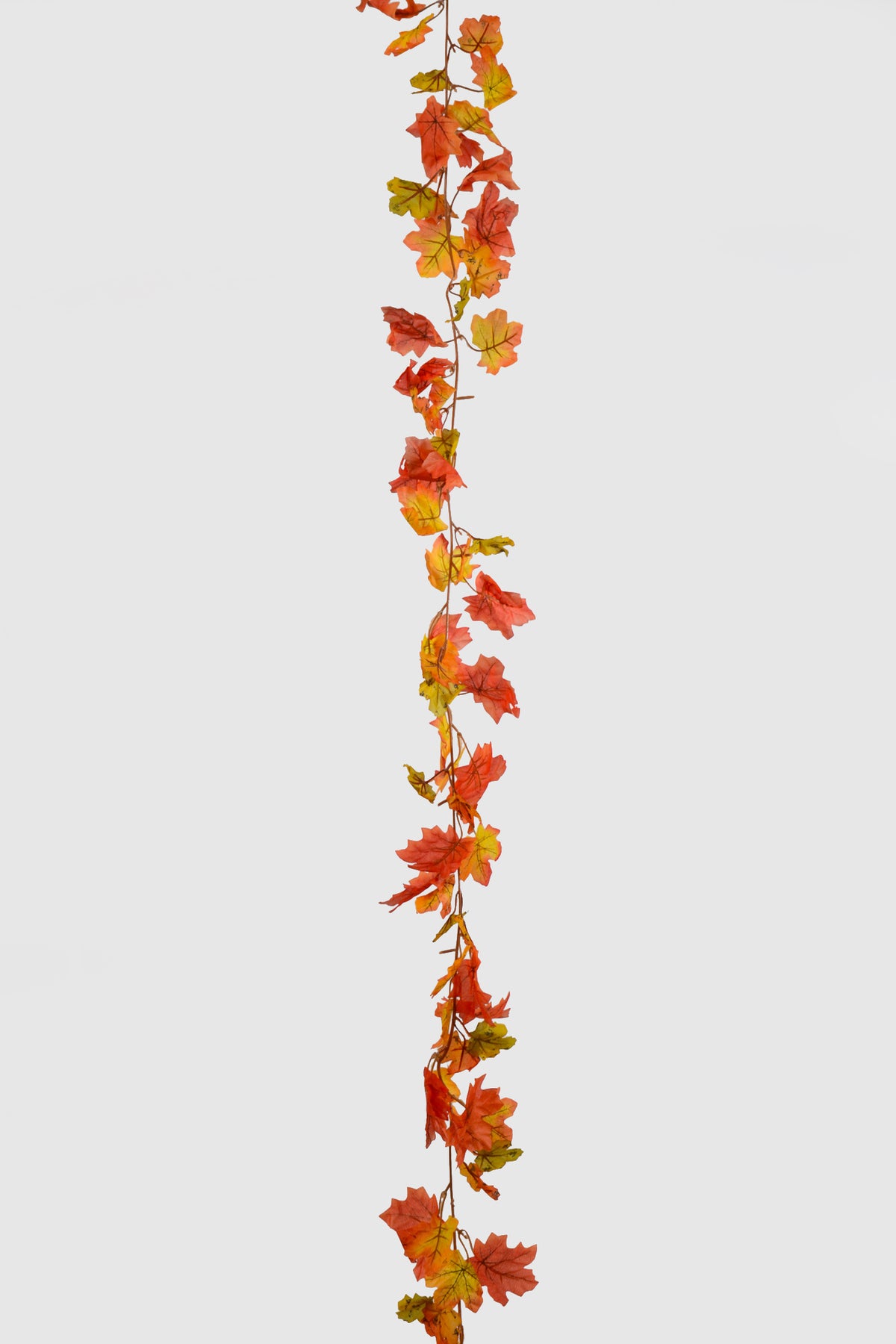 66" Artificial Fall Maple Leaves Garland Orange