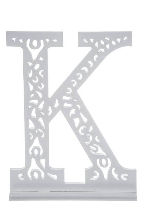 19.75" Carved Letter "k" White