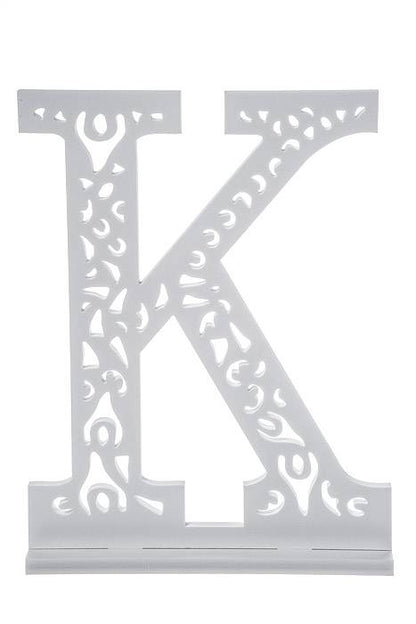 19.75" Carved Letter "k" White