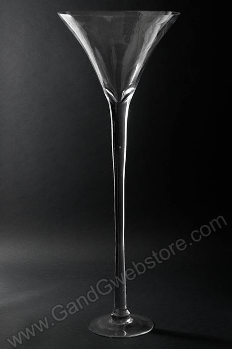 13" X 35" Martini Glass Vase Clear