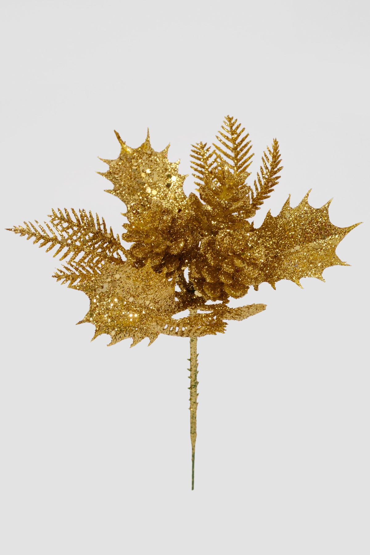 7" Xmas Cone Pick Gold Pkg/12