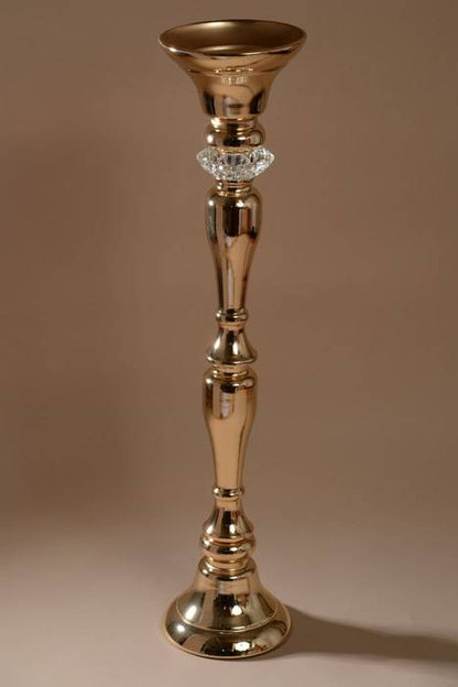 28" Metal Bouquet Stand W/rhinestone Gold