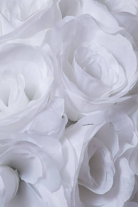 12&quot; Rose Ball W/ribbon White