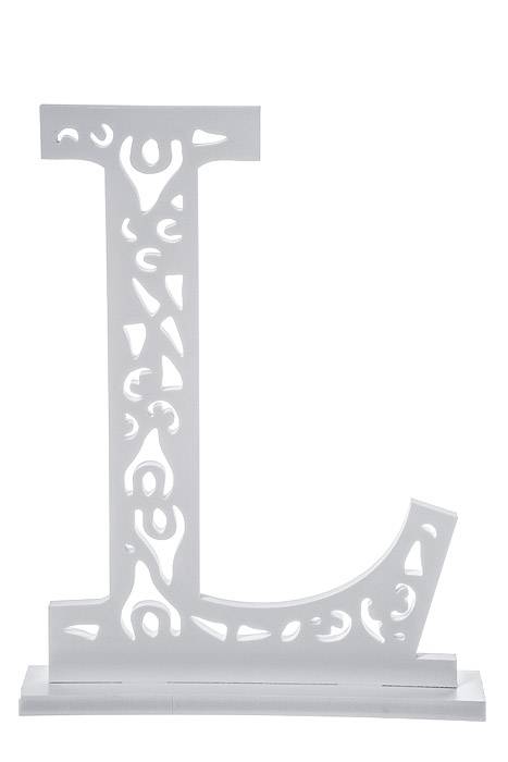 19.75" Carved Letter "l" White