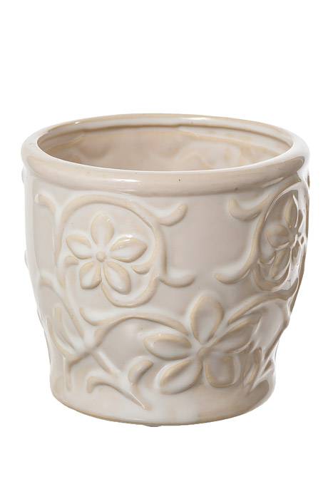 4.75" Embossed Pottery White