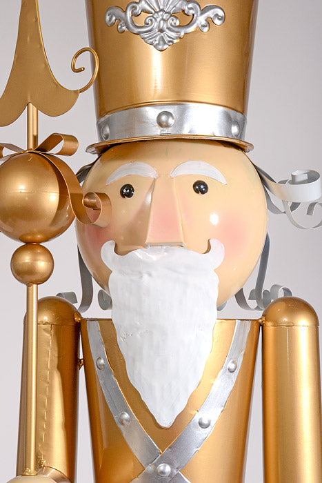 47" Metal Nutcracker Gold/White/Silver