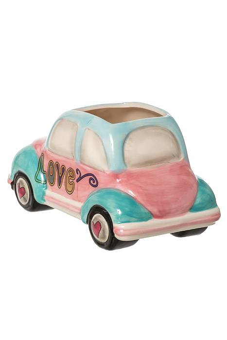 6.75"x 3.75" Pastel Vw Bug Planter Pink/blue