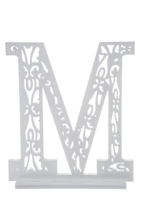 19.75" Carved Letter "m" White