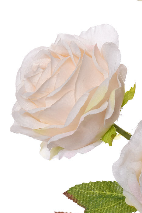 26" Silk Rose Spray Cream White
