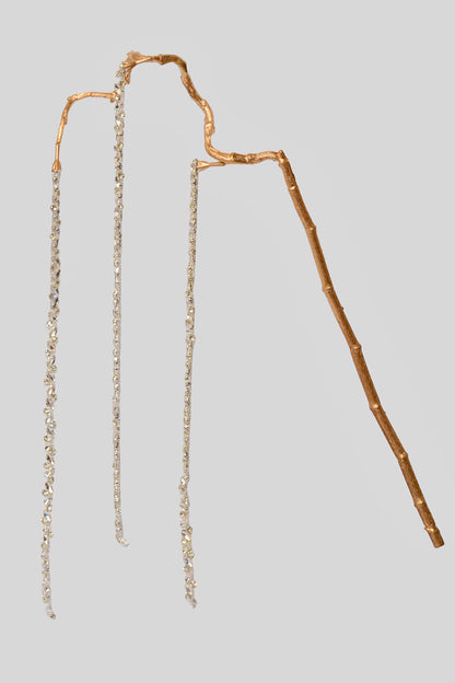 40" Diamond Amaranthus Hanging Spray Silver