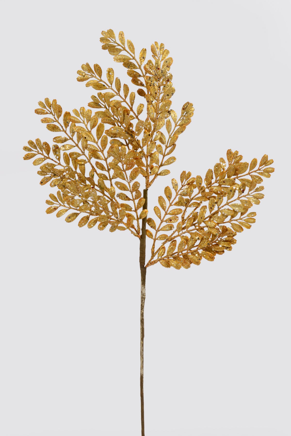 26" Glitter Fern Spray Gold