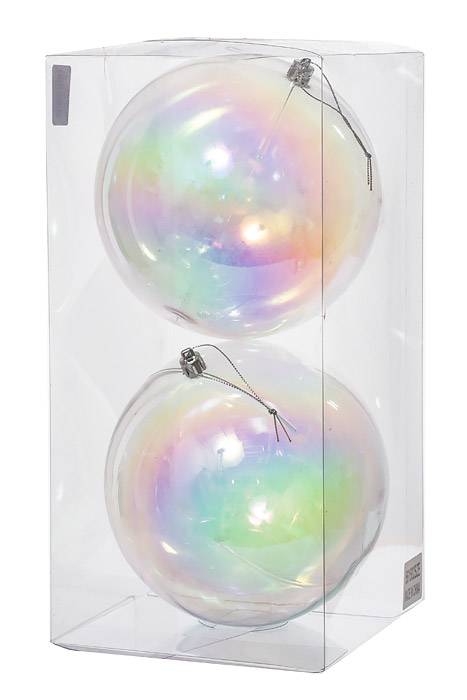 150mm Ball Clear Iridescent Bx/2